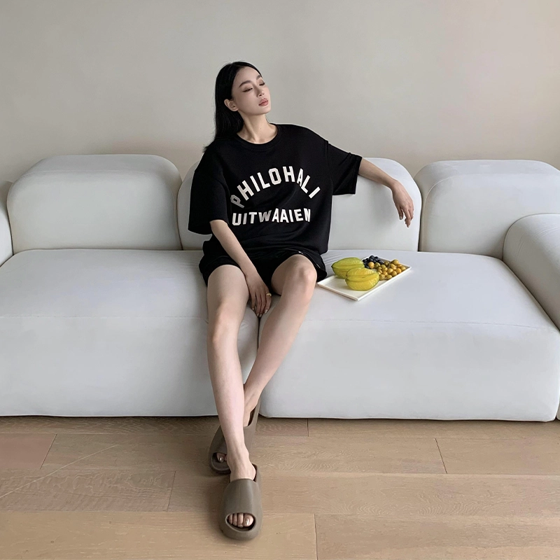 周淼 系带纯色高腰休闲短裤 女款