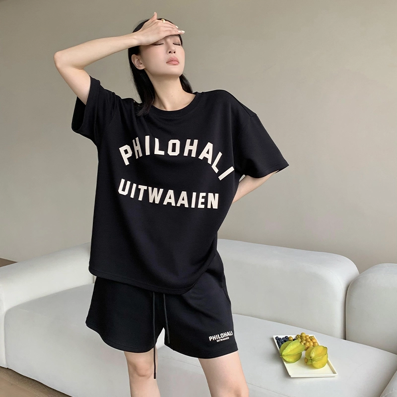 周淼 系带纯色高腰休闲短裤 女款