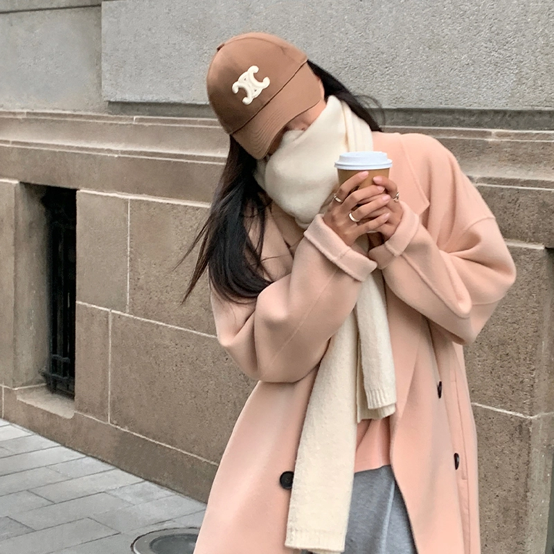 周淼 重磅兔丝绒白月光羊毛宽松毛呢风衣 女款