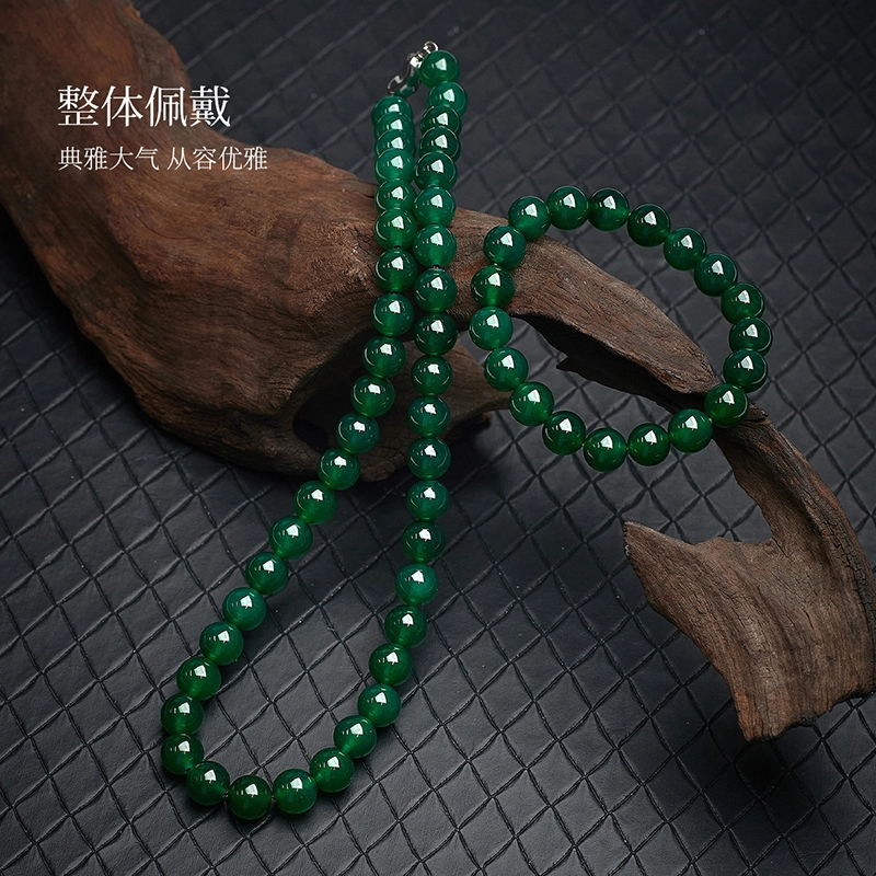 奢珠 满串银扣 玉髓 项链 女款