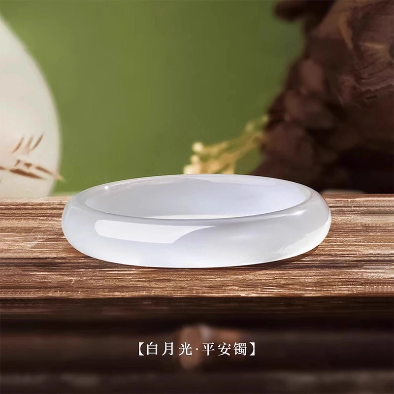奢珠 经典白月光新中式#好运 玉髓 手镯 女款