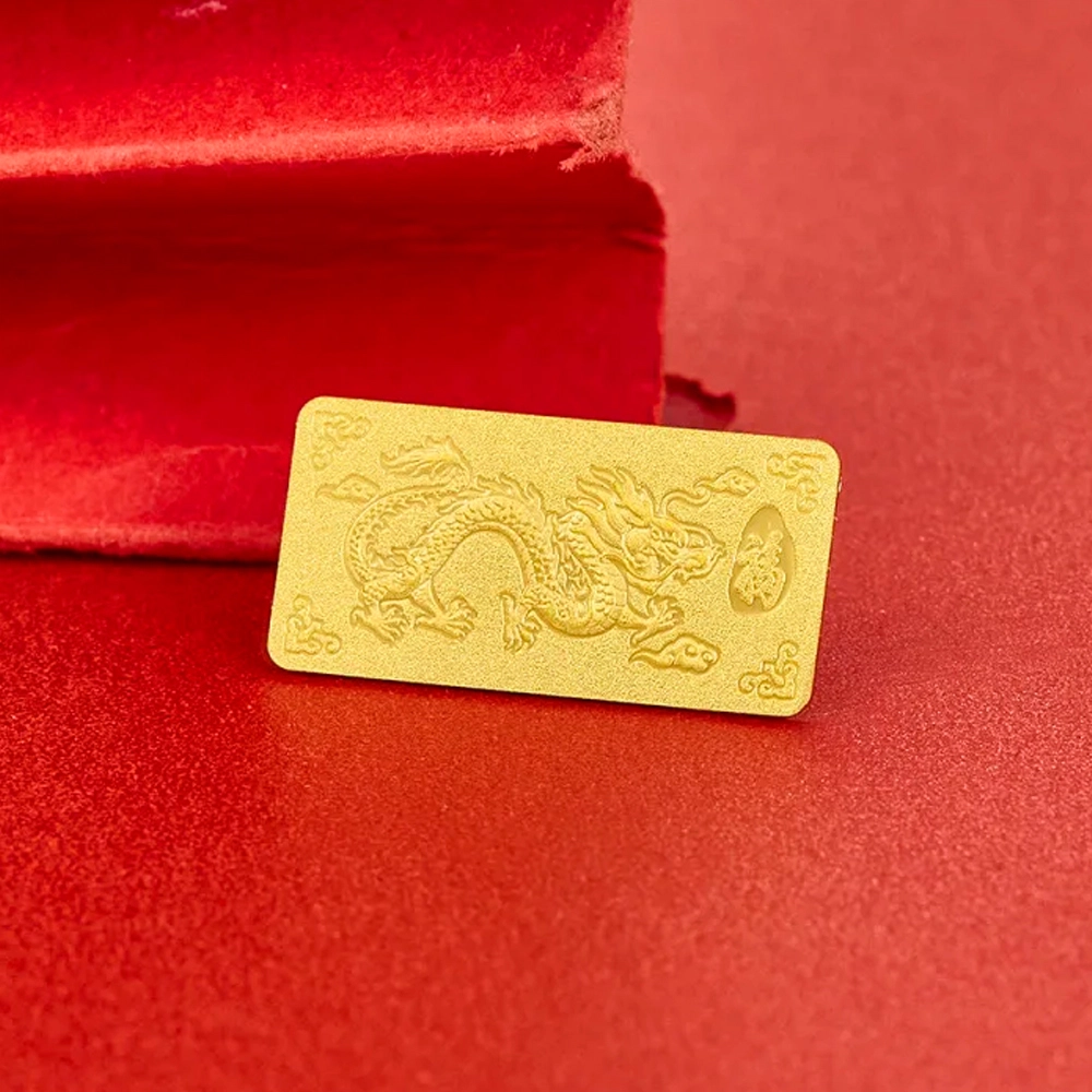 老福黄金 龙行好运 万事如意顺遂本命年招财储蓄理财增值纳宝 足金 投资类 金条 男女同款情侣款