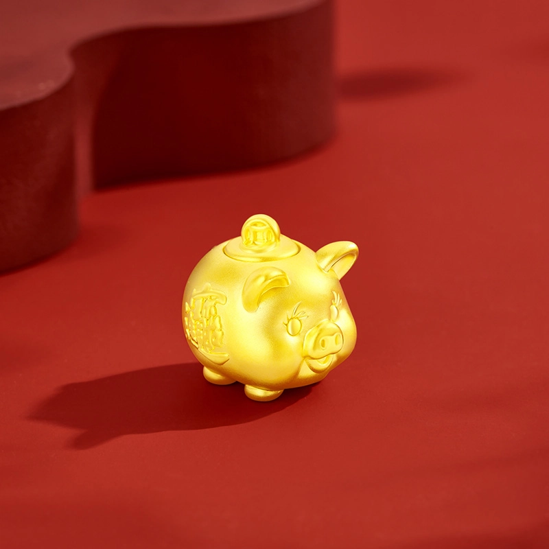 老福黄金 金钱猪 收藏投资摆件本命年招财金钱猪黄金摆件 足金 投资金 摆件 男女同款情侣款