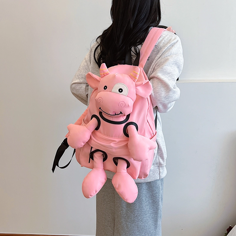笛贝嘉 可爱设计感搞怪大容量背包学生书包 布 双肩包 常规 男女同款情侣款