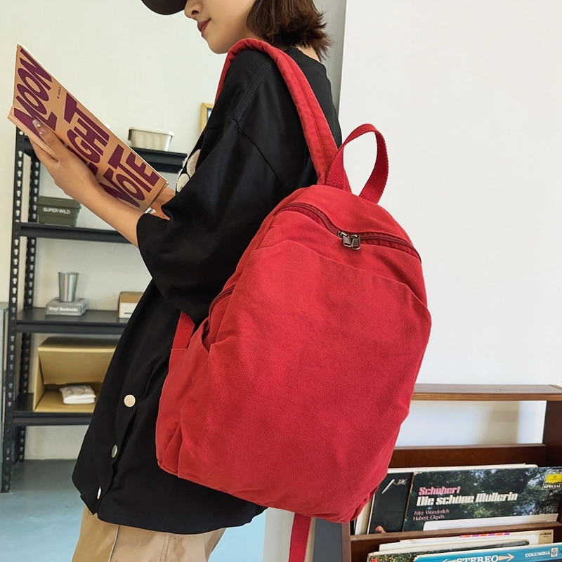笛贝嘉 大容量 帆布 双肩包 男女同款情侣款 多色