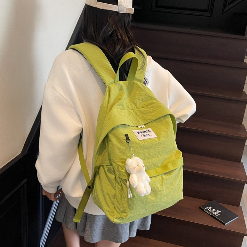 笛贝嘉 复古简约轻便防水上课通勤 布 双肩包 男女同款情侣款 多色
