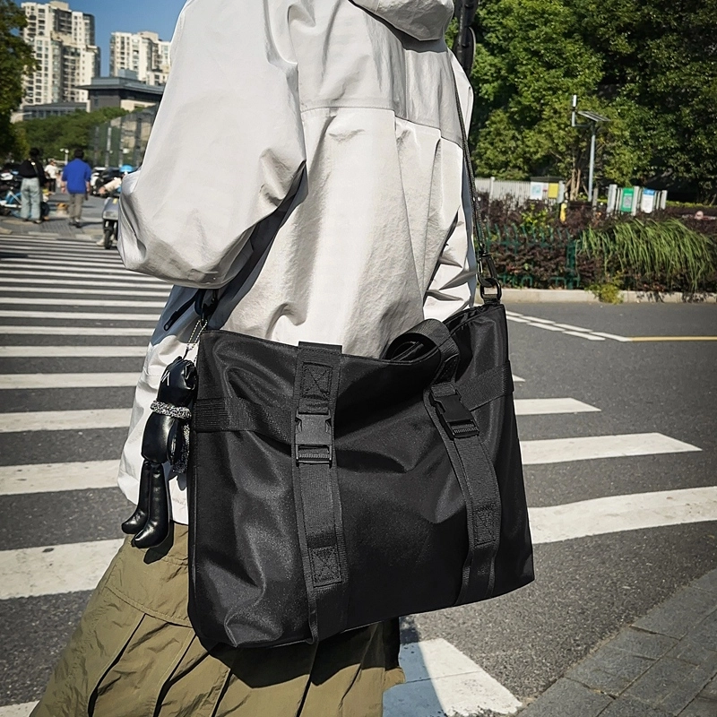 笛贝嘉 港风简约纯色旅行斜挎包休闲运动防水 尼龙 手提包 男女同款情侣款 多色