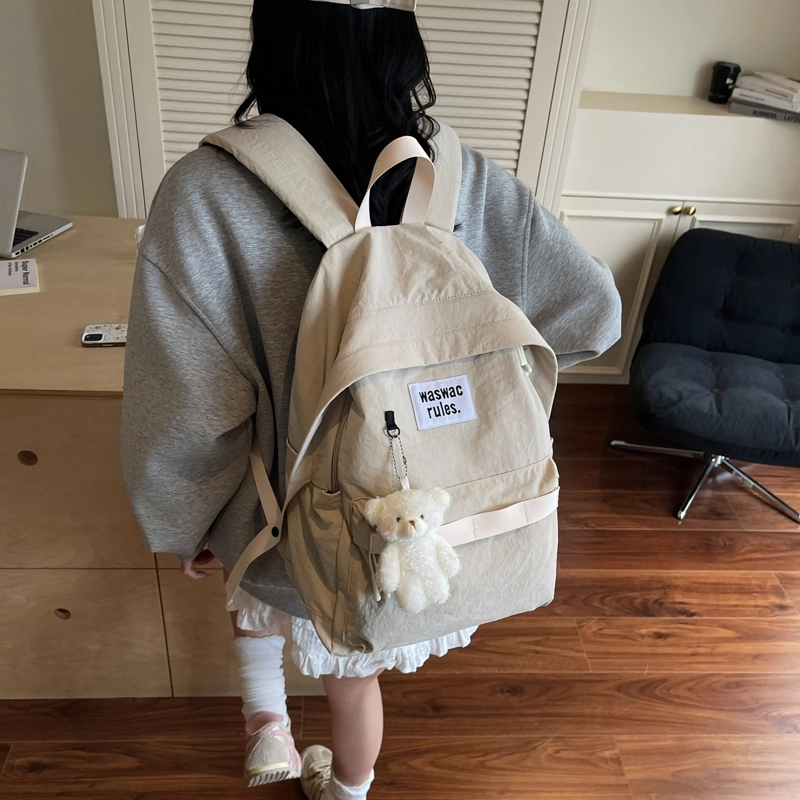 笛贝嘉 复古简约轻便防水上课通勤 布 双肩包 男女同款情侣款 多色