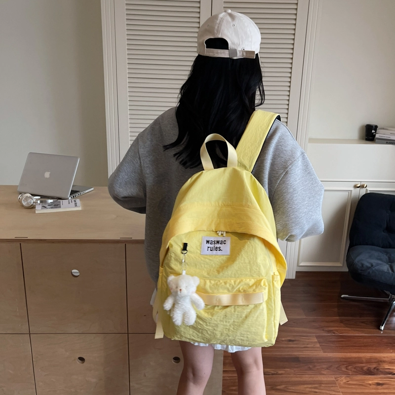 笛贝嘉 复古简约轻便防水上课通勤 布 双肩包 男女同款情侣款 多色