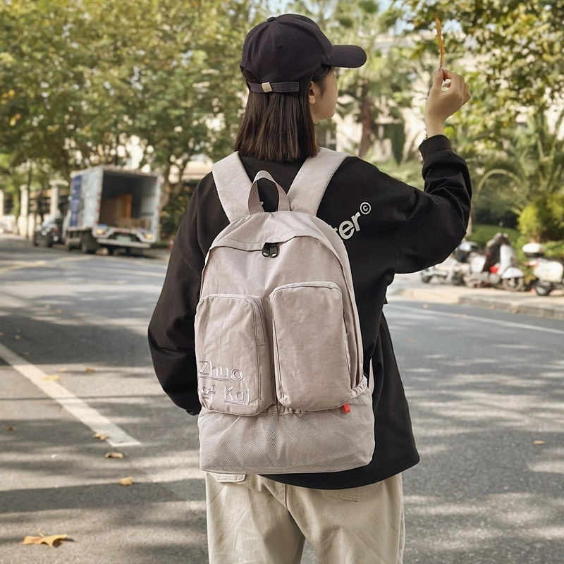 笛贝嘉 日系简约潮酷旅行 尼龙 双肩包 男女同款情侣款 多色