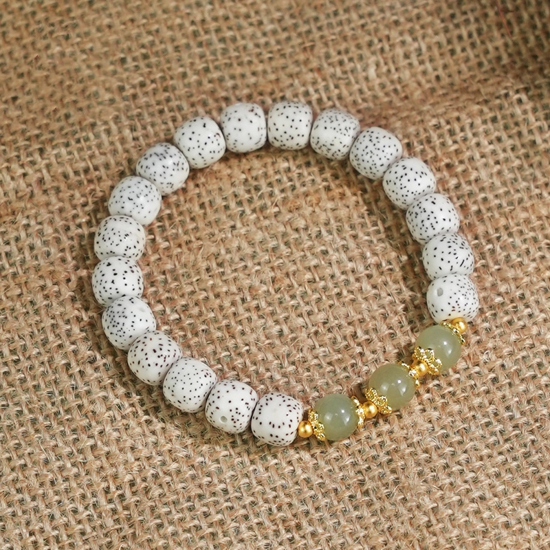 今夕 正月脱脂顺白文玩 星月菩提 菩提手串 男女同款情侣款
