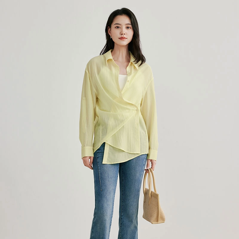 茵曼 莱赛尔设计感多扣衬衫 女款