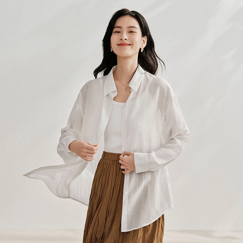 茵曼 莱赛尔设计感多扣衬衫 女款