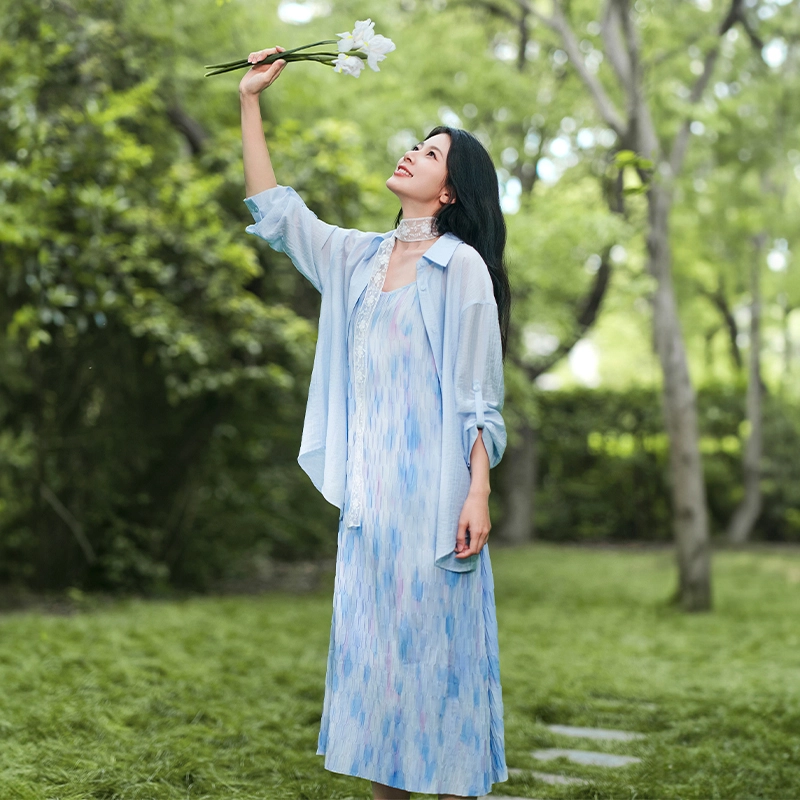 茵曼 莱赛尔设计感多扣衬衫 女款