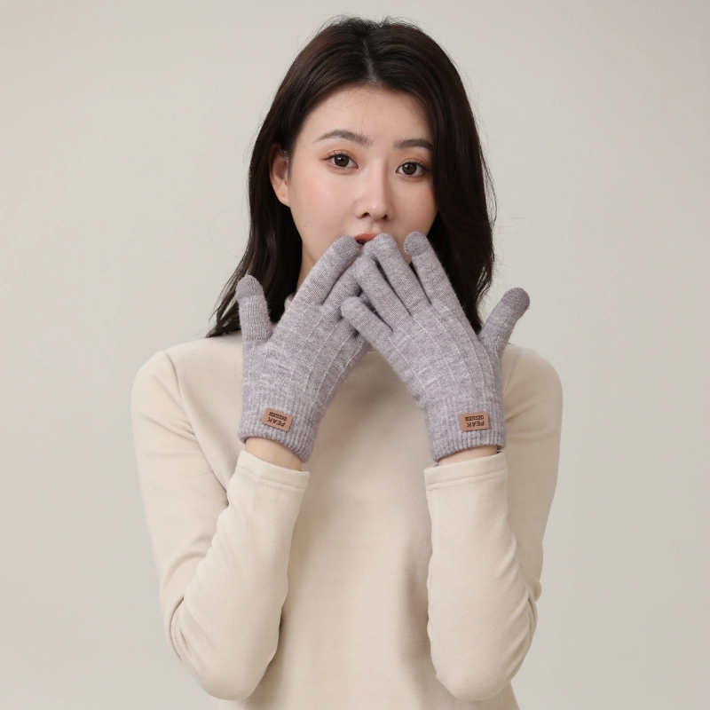 匹克 纯色针织毛线加厚加绒防寒保暖可触屏 多色 手套 男女同款情侣款