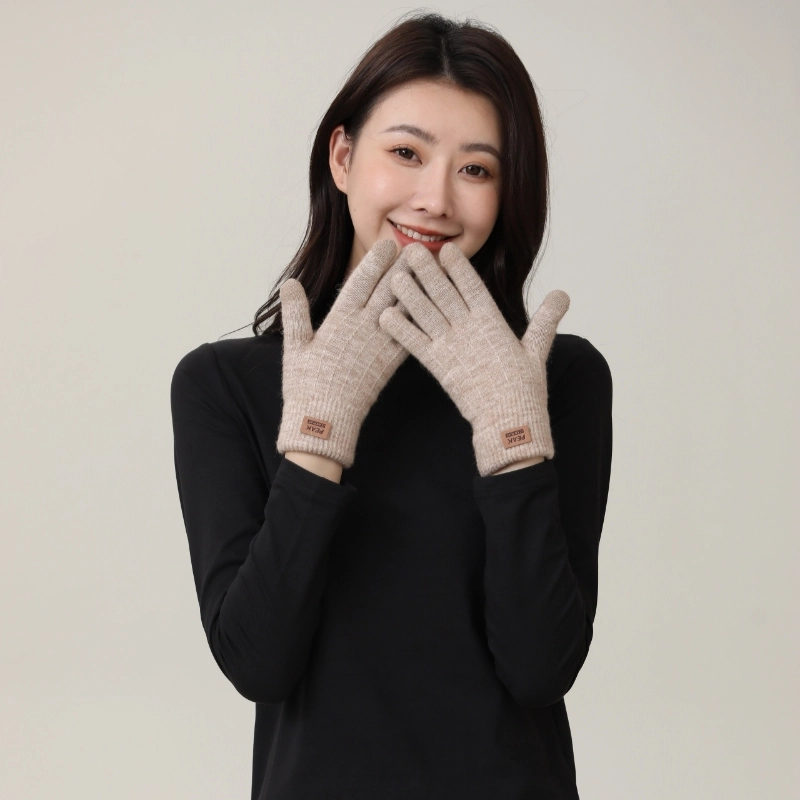 匹克 纯色针织毛线加厚加绒防寒保暖可触屏 多色 手套 男女同款情侣款