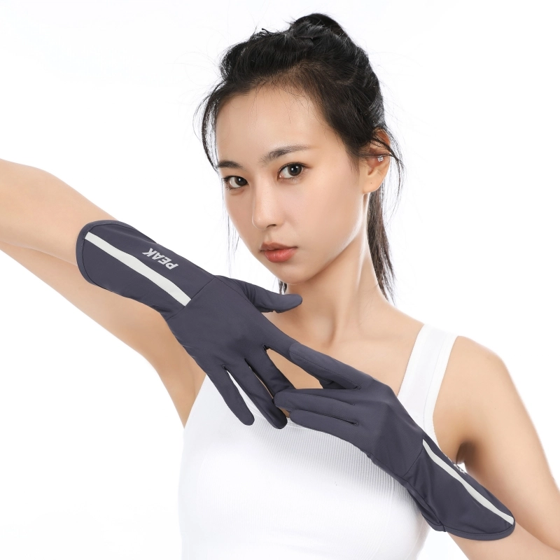 匹克 户外运动骑行防紫外线可触屏开车遮阳防滑透气薄款 冰丝 手套 女款 多色