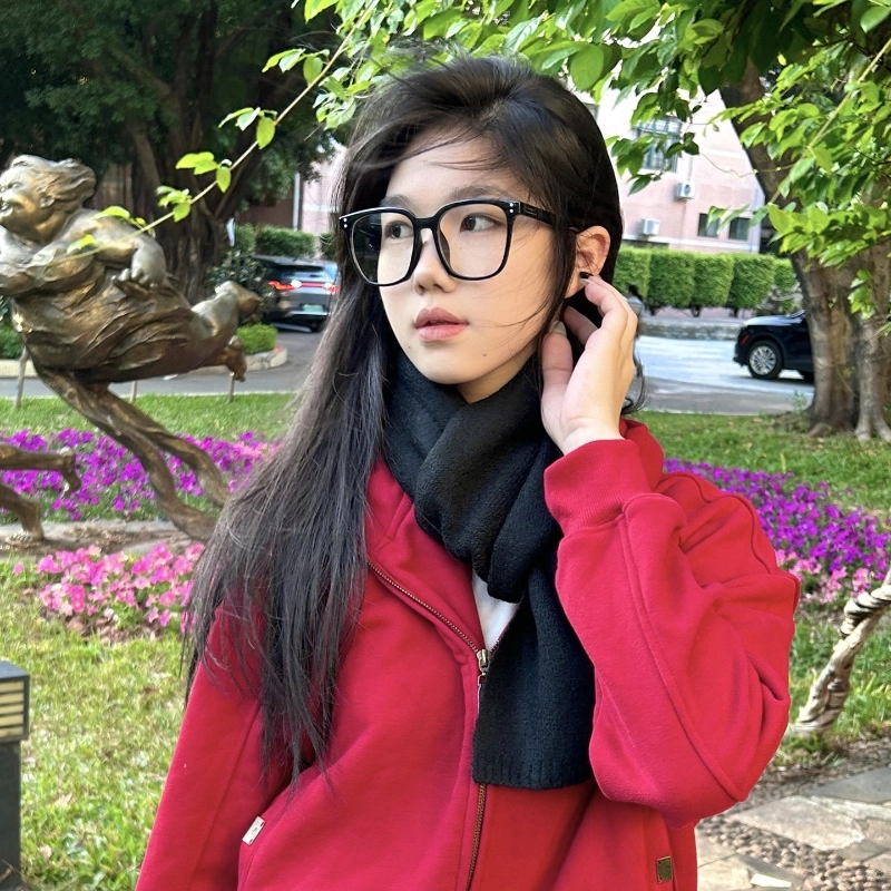 匹克 纯色防寒保暖 小众设计 绒线围巾 男女同款情侣款 灰色 米色