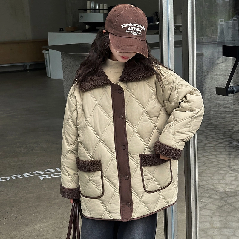 木木屋 洋气舒适柔软百搭棉衣 咖色 青少年