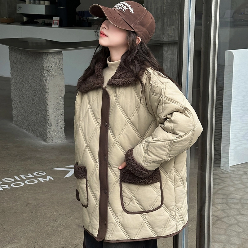 木木屋 洋气舒适柔软百搭棉衣 咖色 青少年