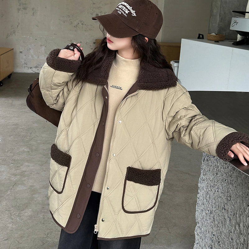木木屋 洋气舒适柔软百搭棉衣 咖色 青少年