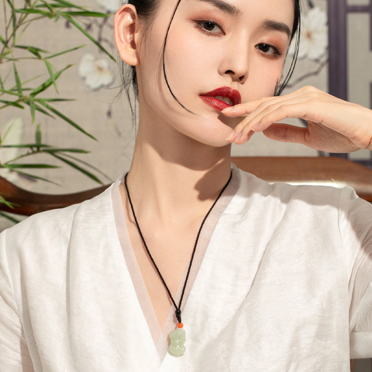 老庙 和田玉精雕富贵貔貅挂件 项链 女款