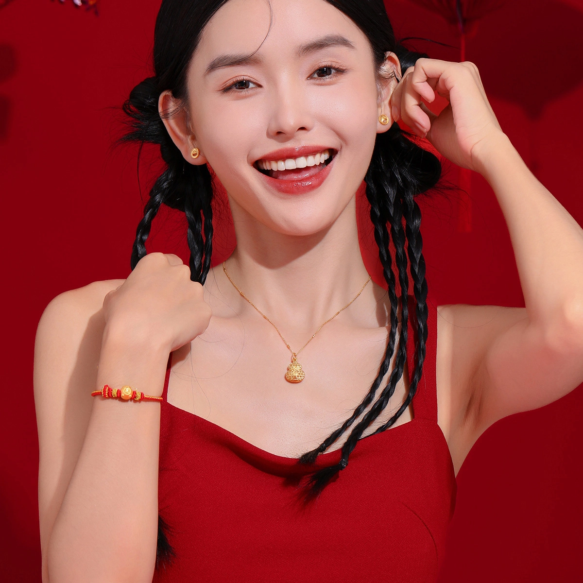 老庙 福禄双全吉祥葫芦祥云镂空花丝 吉祥如意挂坠 足金 按克计价 黄金吊坠 女款