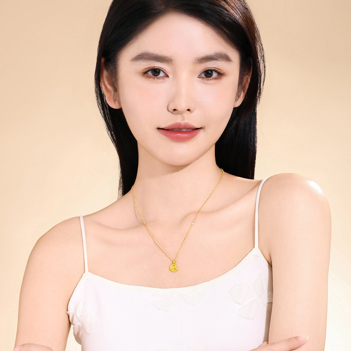 老庙 精致简约玫瑰花金首饰小众闺蜜节日礼盒款 足金 按克计价 吊坠 女款