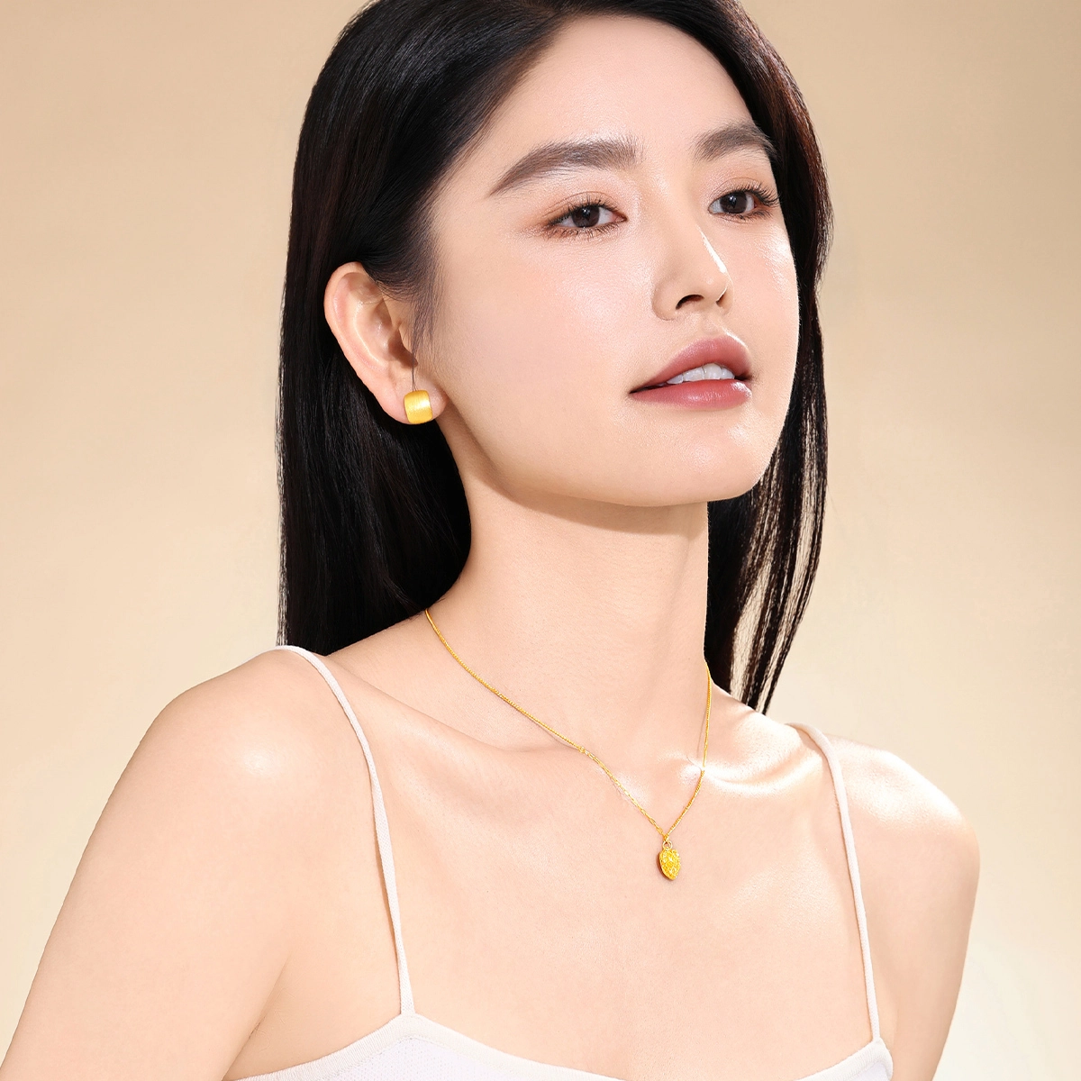 老庙 小方糖硬金百搭小众水滴耳饰 足金 按克计价 黄金耳钉 男女同款情侣款