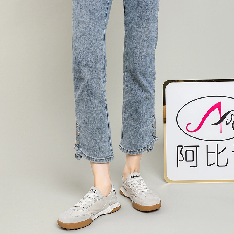 阿比让 猪皮 简约百搭德训芭蕾鞋 轻便透气 低帮 生活休闲鞋 女款