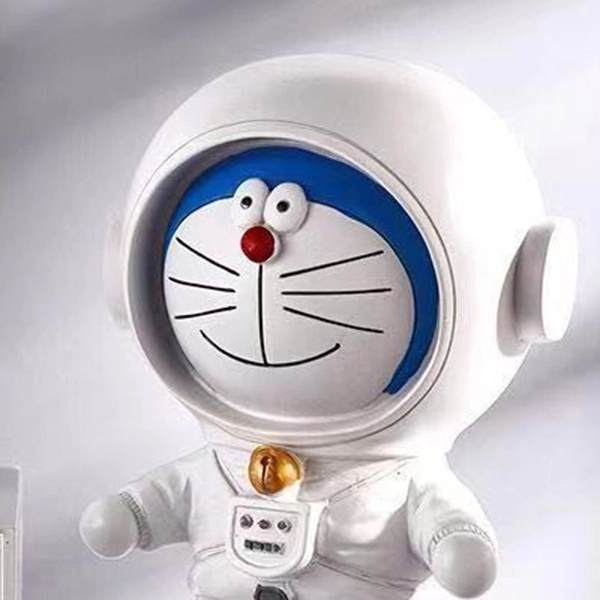 姝娈 创意蓝胖子宇航员存钱罐装饰品学生朋友生日送礼桌面装饰树脂工艺品 摆件