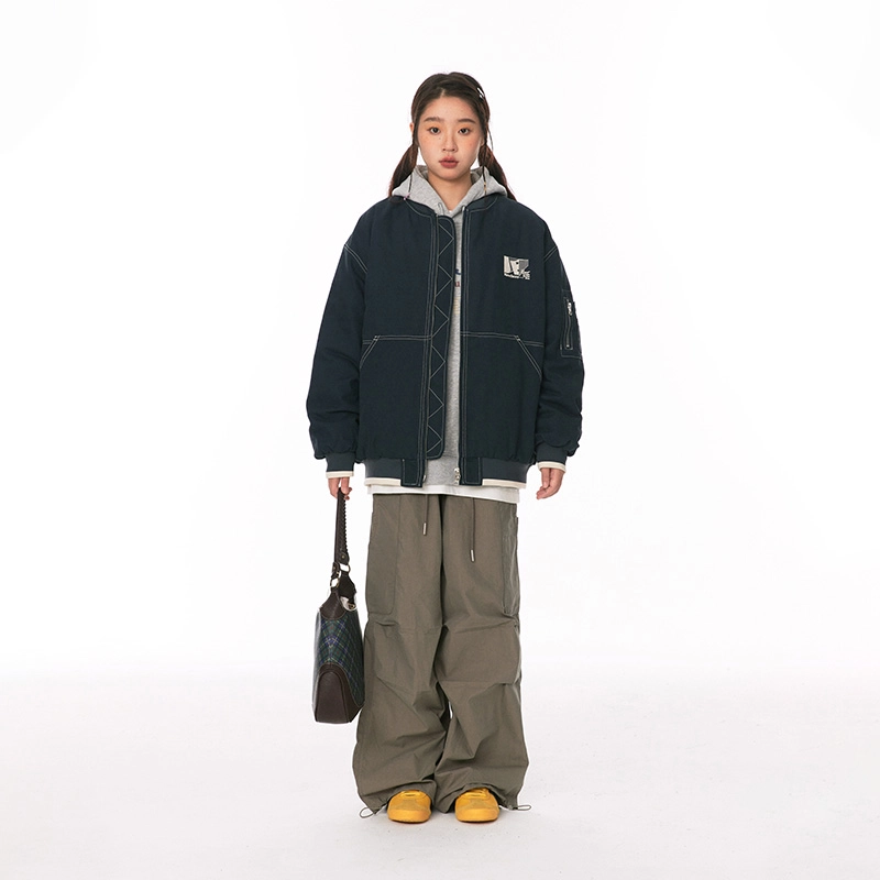 江南先生 美式复古飞行员工装棉服 男女同款