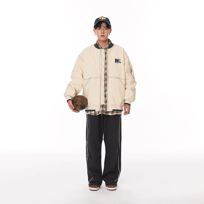 江南先生 美式复古飞行员工装棉服 男女同款