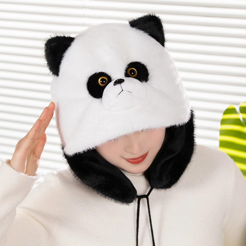 唯咔贝贝 卡通七仔熊猫帽子防风帽软萌 治愈 玩偶周边