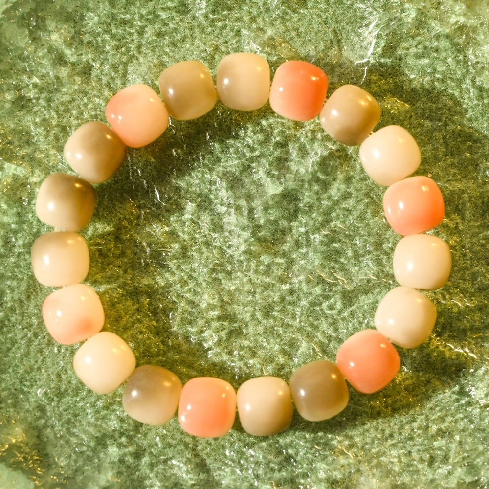天纵 杏花微雨 新中式 国风文玩念珠  老型珠绕指柔盘玩 白玉菩提 菩提类手串 女款