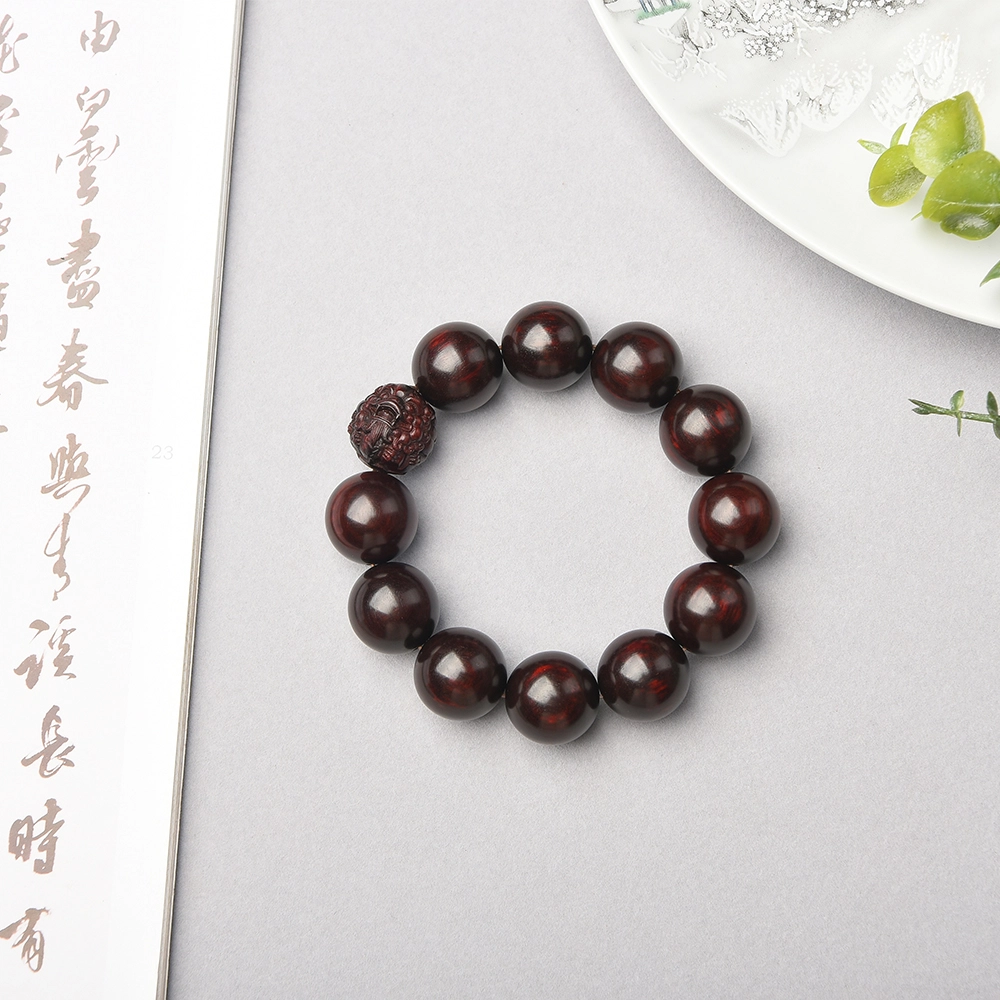 天纵 本命年招财貔貅转运珠普陀山 高端红木小叶佛珠 纳福平安 文玩手串 男女同款情侣款 紫檀