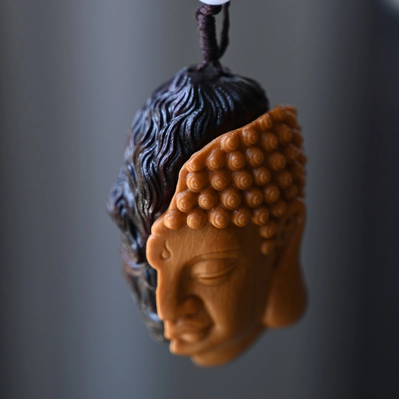 天纵 一念之间佛魔挂件 实木雕刻手工艺品随身把玩手把件 血檀 木作把件 男女同款情侣款 血檀