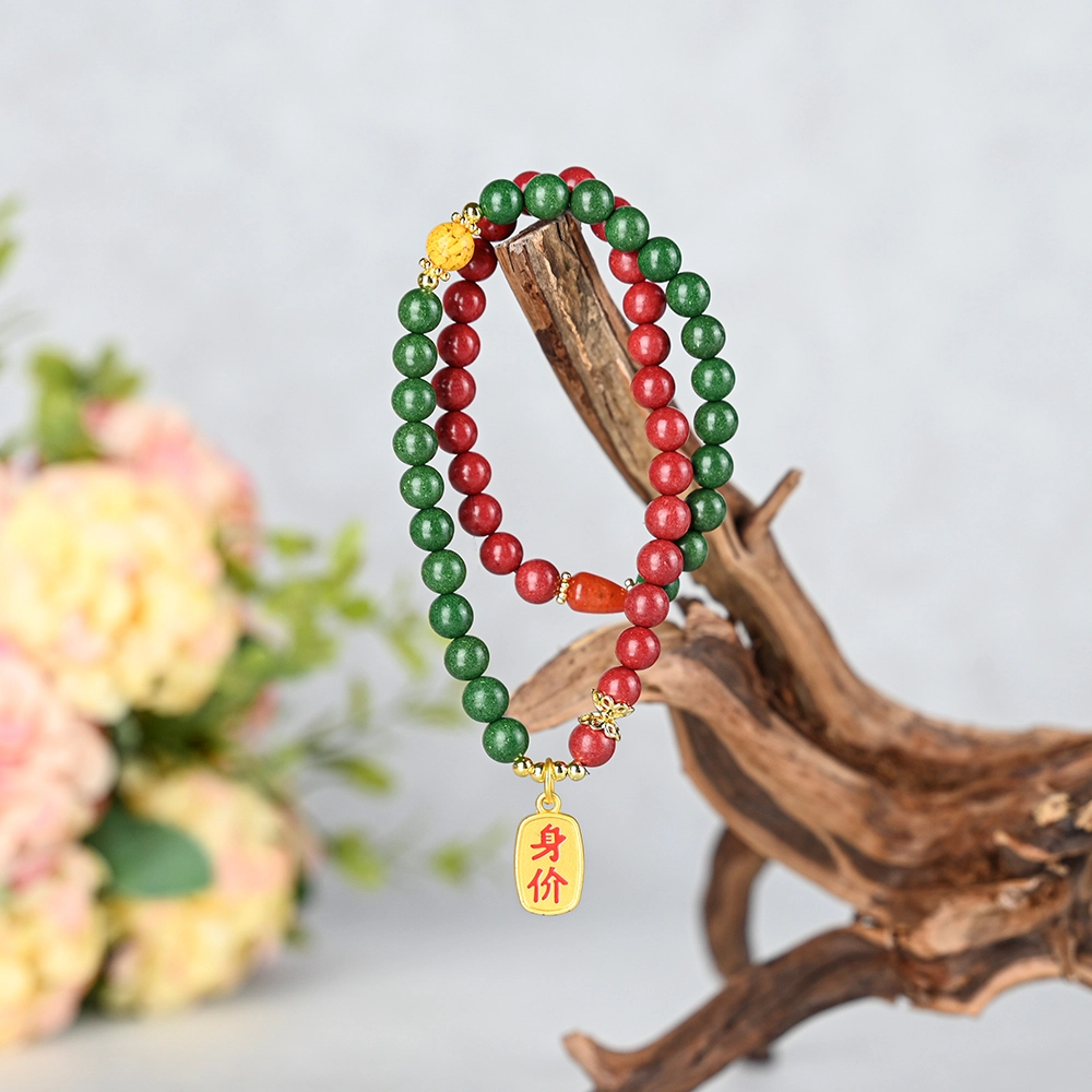 天纵 古法花蕊夫人国风文玩双圈叠戴 香气怡人 新中式国潮文玩小众设计 搭配身价过亿转运吊坠 招财纳福 合香珠 手串 女款