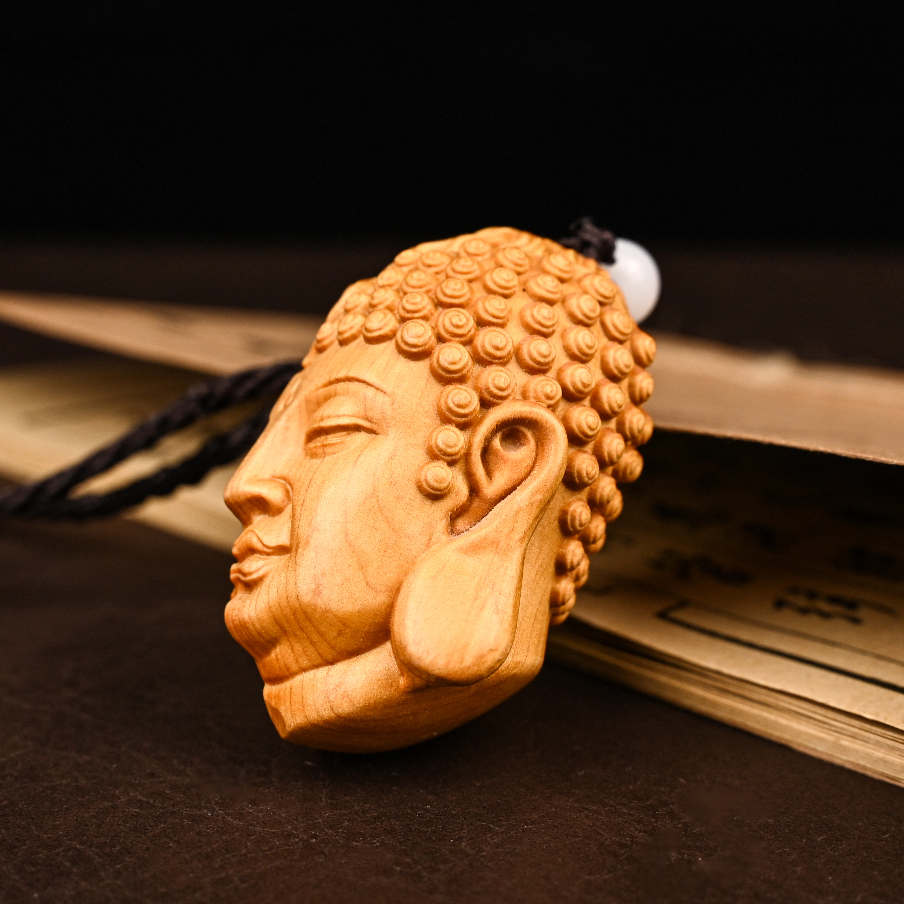 天纵 一念之间佛魔挂件 实木雕刻手工艺品随身把玩手把件 血檀 木作把件 男女同款情侣款 血檀