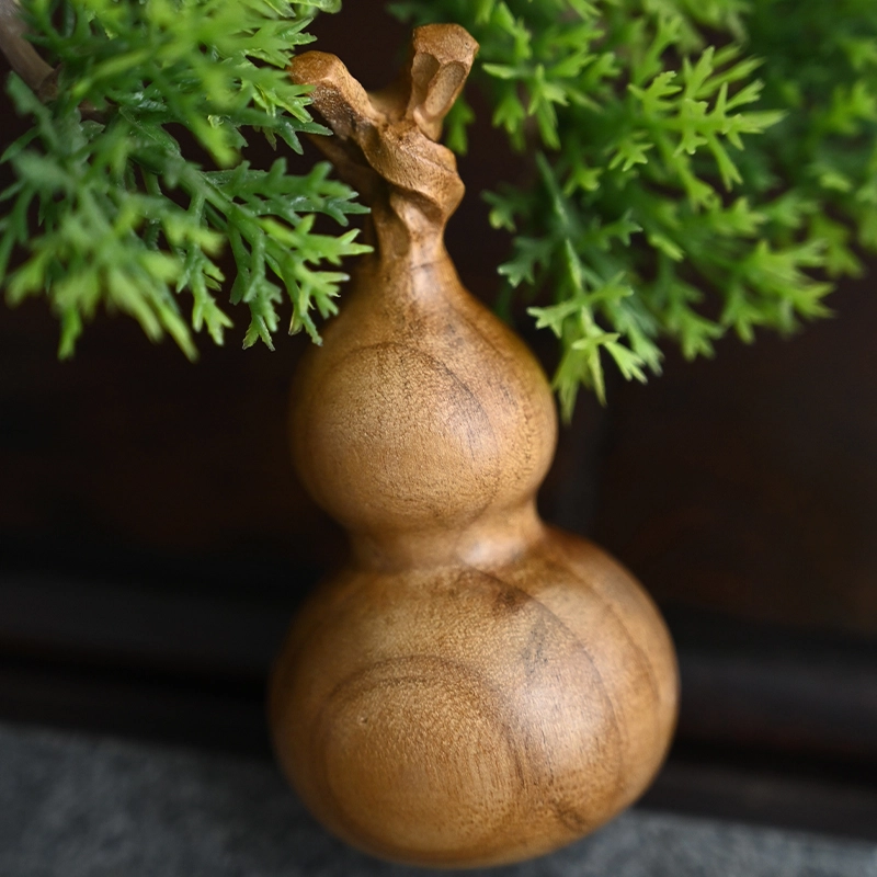 天纵 龙头葫芦福禄实木木雕 本命年转运招财纳福把玩 金丝楠 木作摆件 男女同款情侣款 楠木