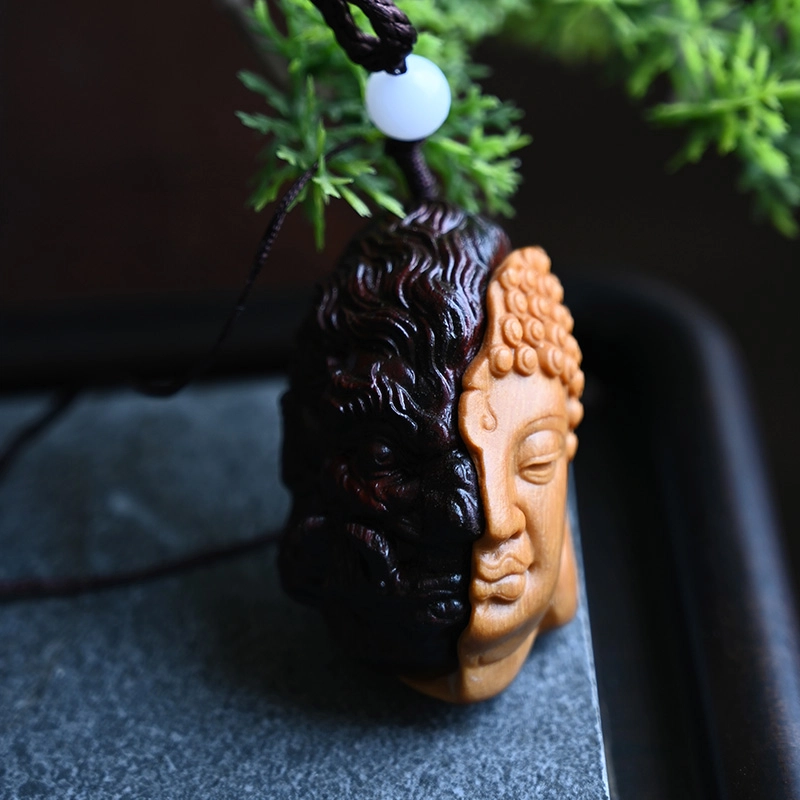 天纵 一念之间佛魔挂件 实木雕刻手工艺品随身把玩手把件 血檀 木作把件 男女同款情侣款 血檀