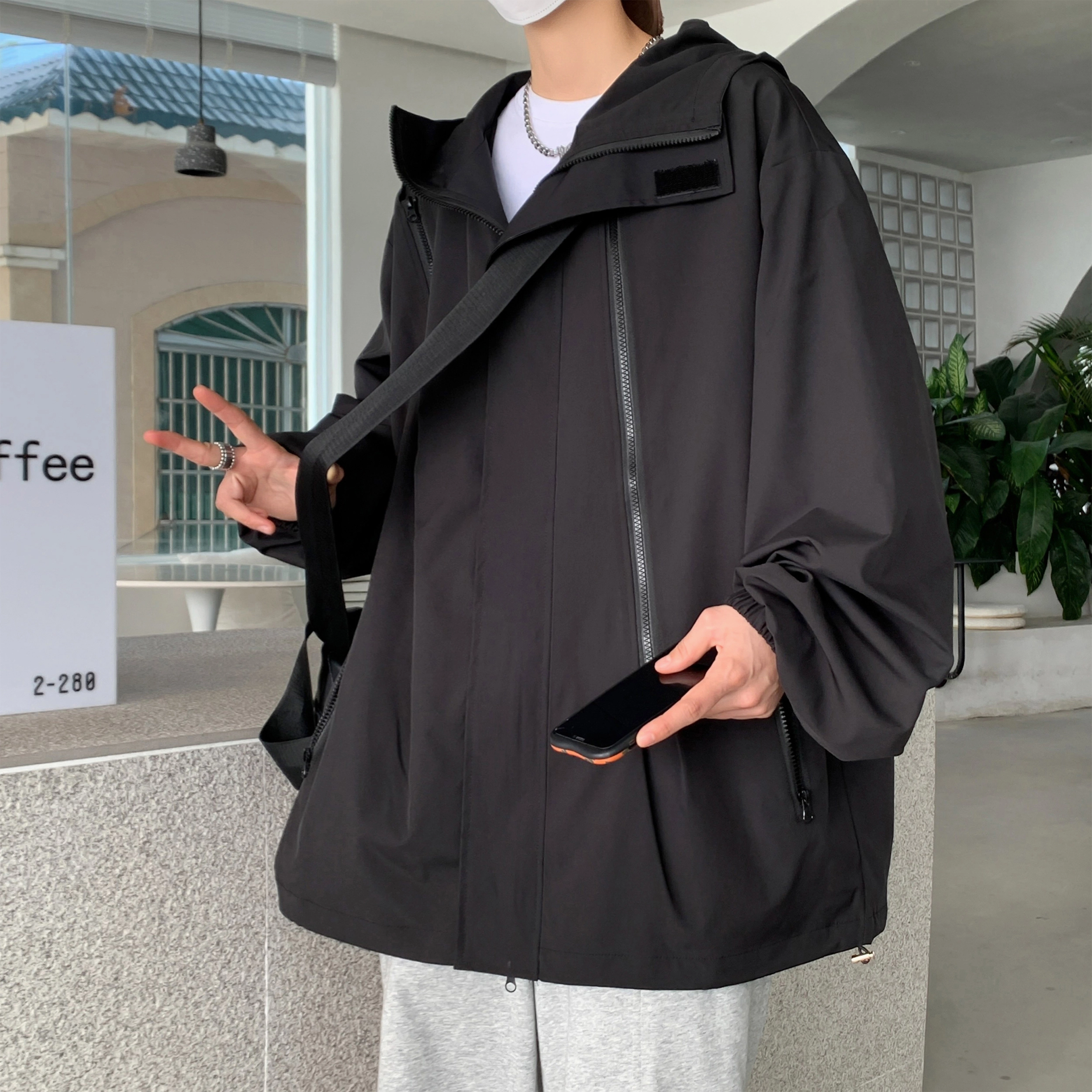 寻星记 机能工装风三合一可拆卸纯色基础款户外防风防水夹克外套 男女同款