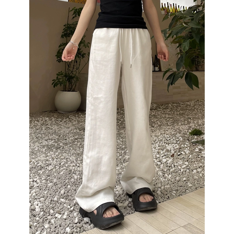 佑麟 天丝垂感仿亚麻裤子轻薄透气阔腿山本裤松弛感棉麻裤夏季休闲裤 男女同款