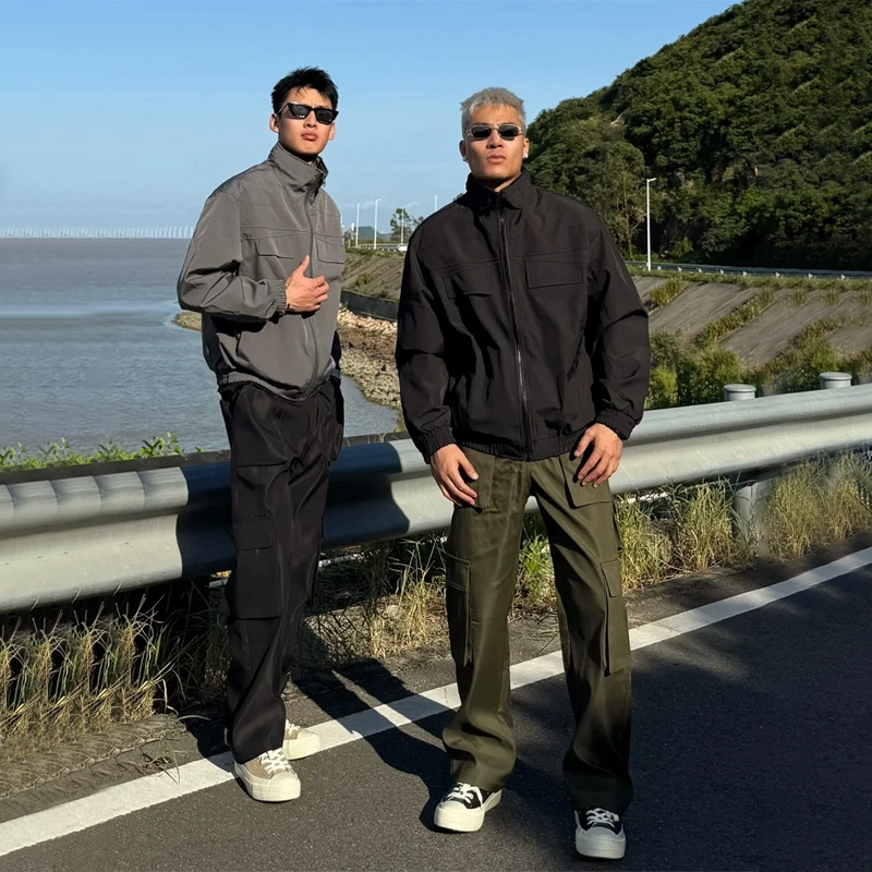 佑麟 秋季潮牌痞帅高级感工装外套硬汉风短款骑兵服美式立领飞行夹克 男女同款