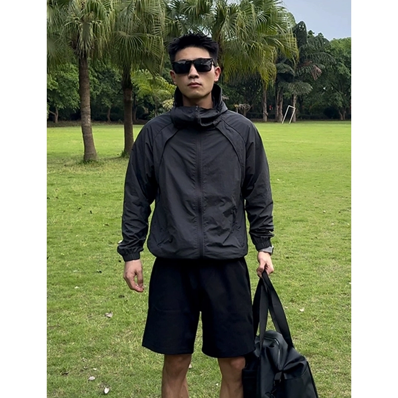 佑麟 美式户外速干冰丝防晒衣男夏季薄款凉感双拉链衣透气拼接防晒服外套 男女同款