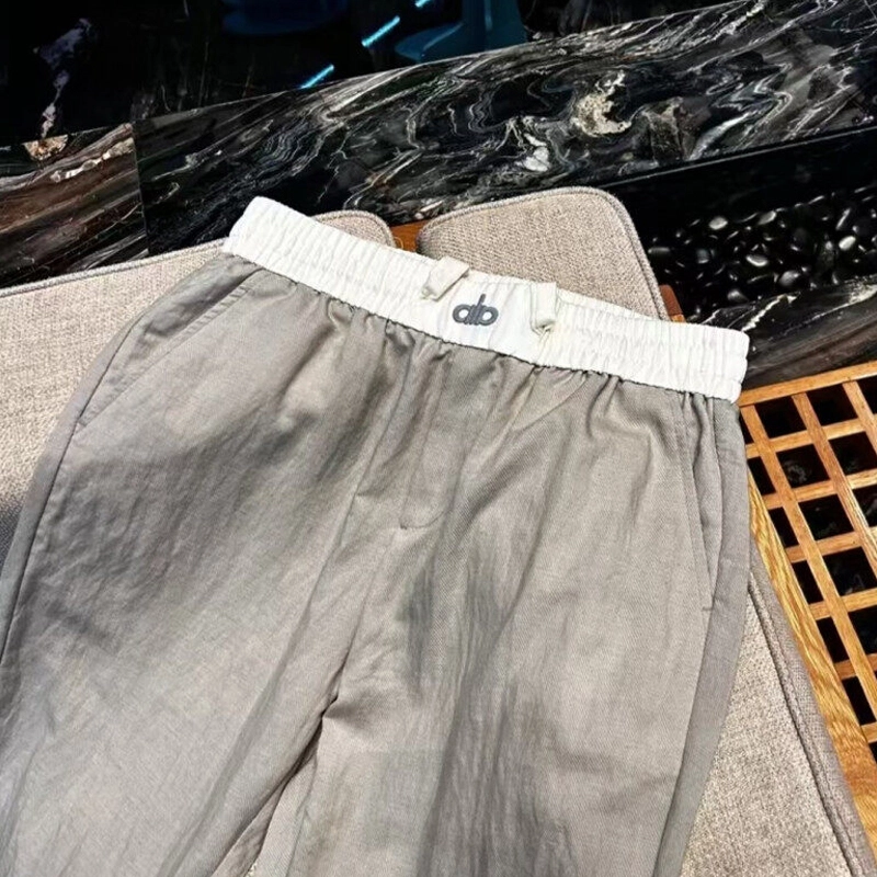 佑麟 轻奢拼接设计师款舒适透气薄款宽松时尚直筒裤百搭休闲裤 男女同款