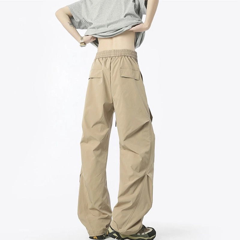 佑麟 速干伞兵工装裤夏季薄款美式弯刀裤子直筒褶皱休闲裤 男女同款