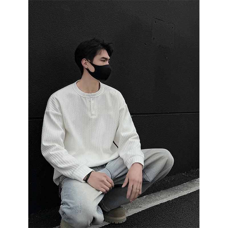 佑麟 冷淡系高级感亨利领秋冬款痞帅内搭打底衫秋装上衣卫衣 男女同款