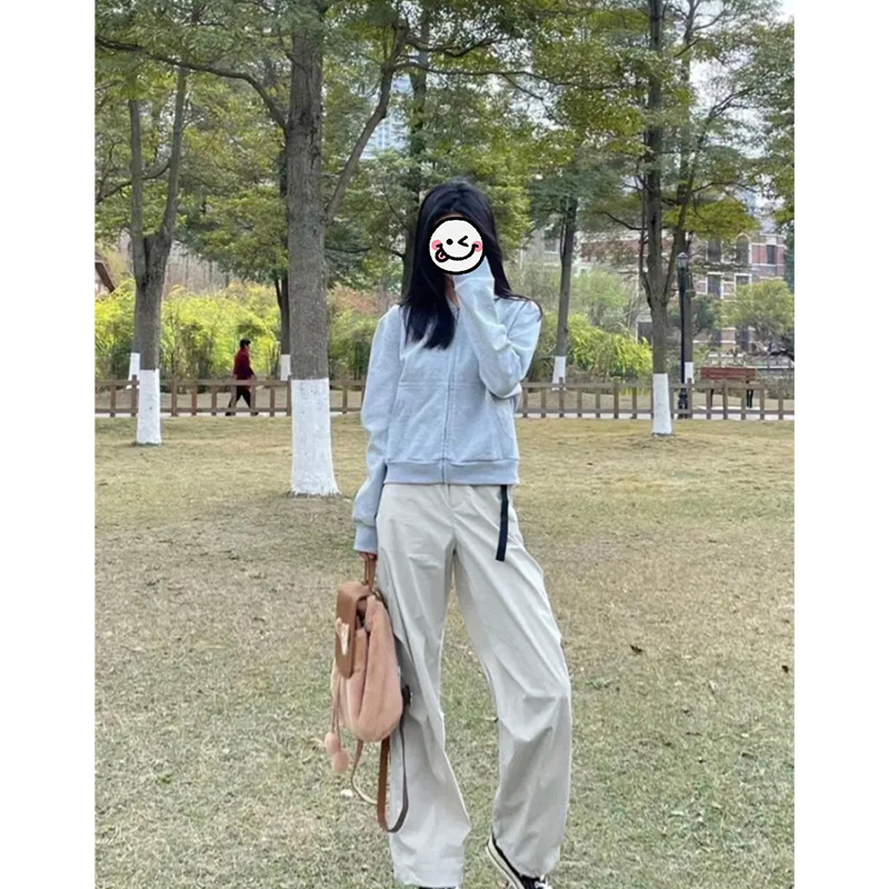 佑麟 夏季户外透气速干直筒伞兵裤百搭运动裤腰带宽松情侣款休闲裤 男女同款