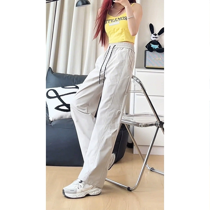 佑麟 美式透气速干薄款弯刀垂感阔腿休闲裤 男女同款